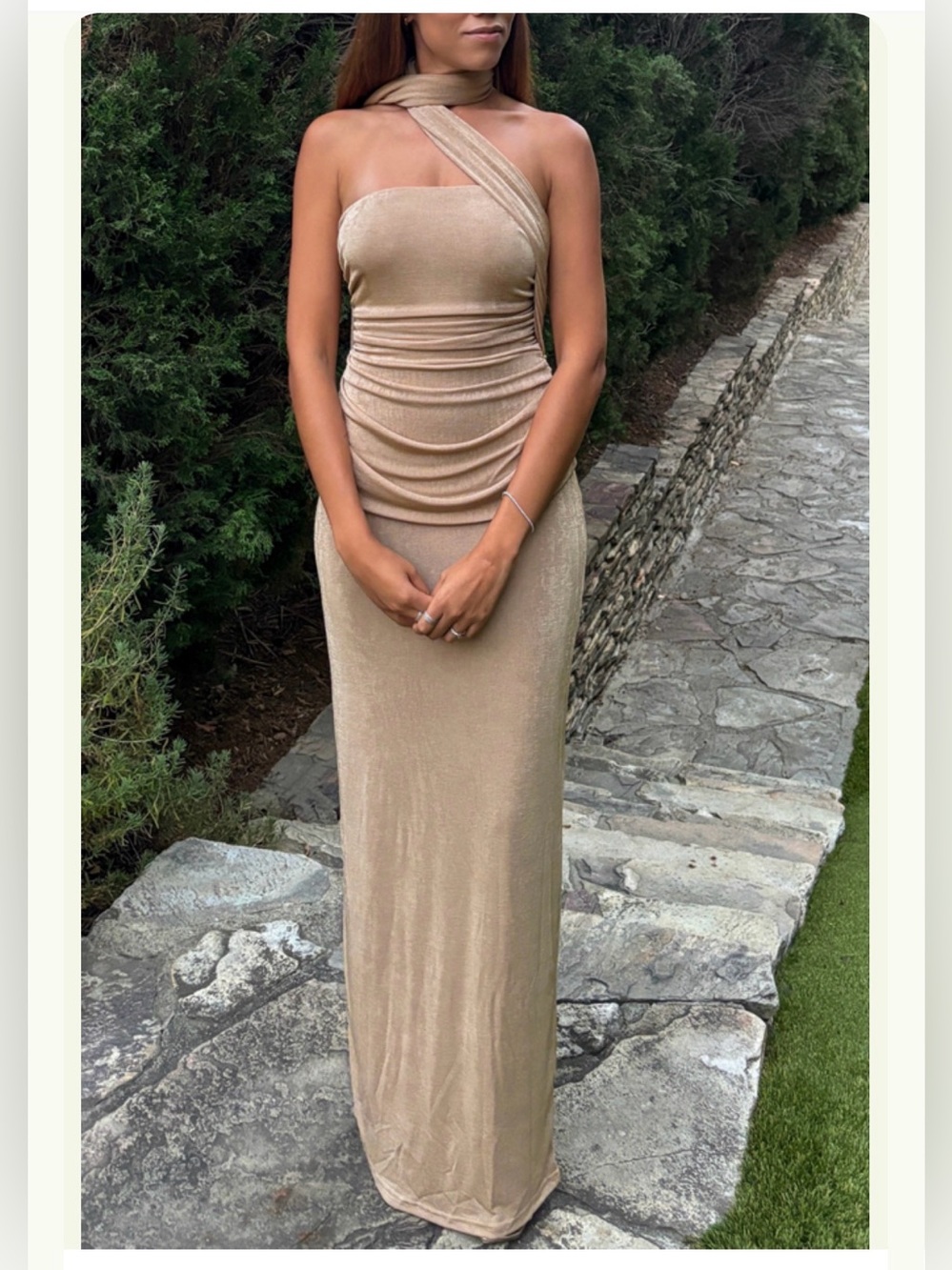 Tojha Iesha Maxi Dress in Champagne Beige AU10/US6